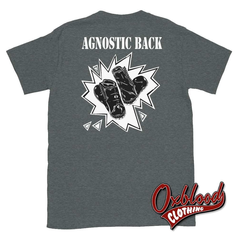 Agnostic Back T-Shirt - New York Hardcore Madball Hatebreed Rise Against Sick Of It All Dark Heather