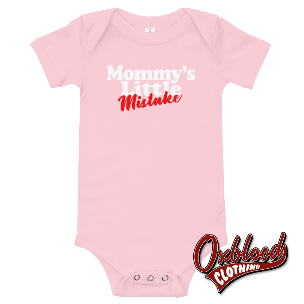Baby Mommys Little Mistake One Piece - Offensive Baby Onesies Pink / 3-6M