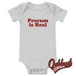 Load image into Gallery viewer, Baby Precum Is Real One Piece - Inappropriate Baby Onesies Athletic Heather / 3-6M
