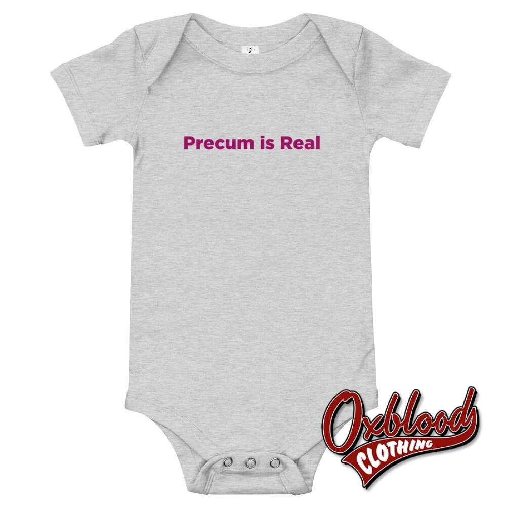 Baby Precum Is Real One Piece - Rude Onesies Athletic Heather / 3-6M