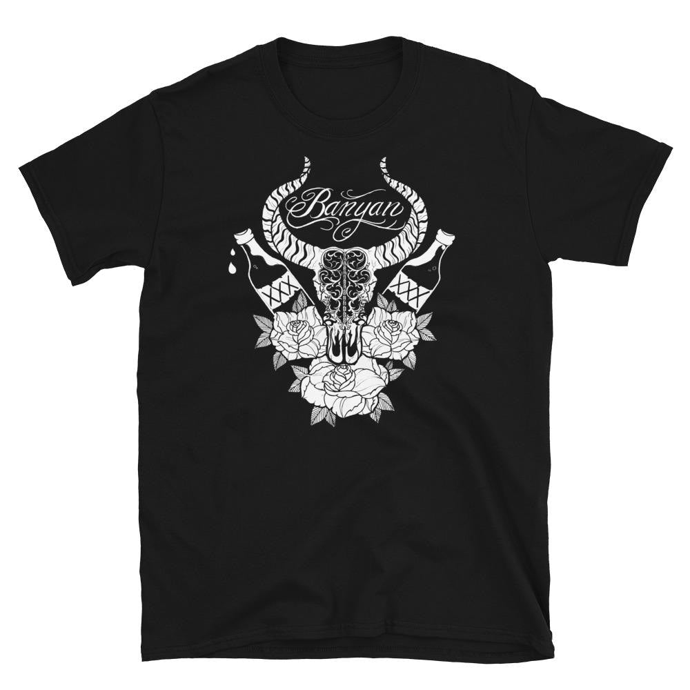 Banyan Horned Skull T-Shirt Black / S
