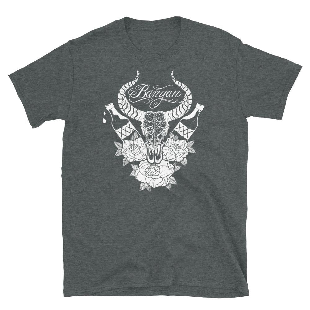 Banyan Horned Skull T-Shirt Dark Heather / S