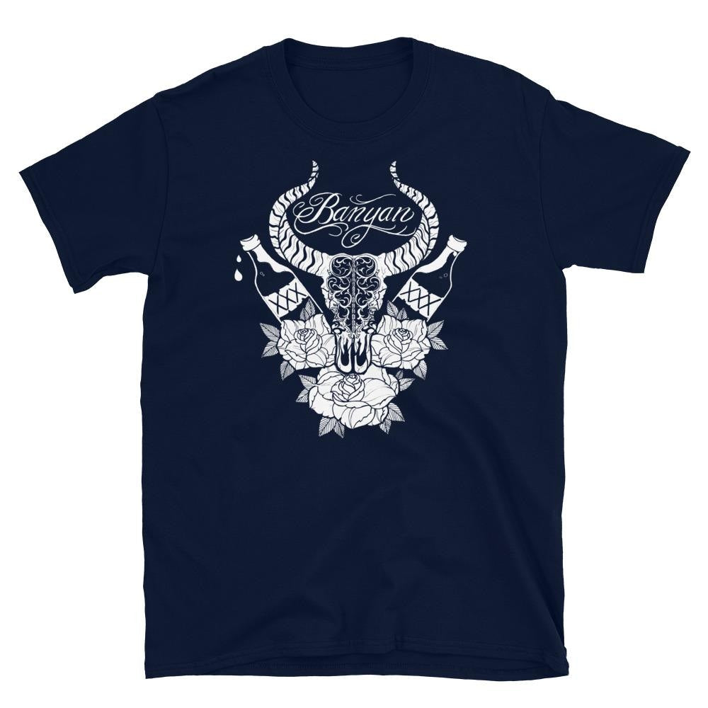 Banyan Horned Skull T-Shirt Navy / S