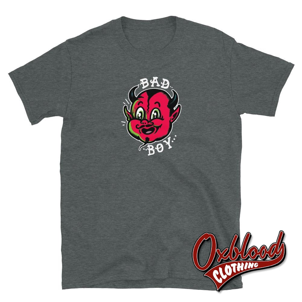 Black - 80S Bad Boy T-Shirt Little Devil Tattoo Dark Heather / S Shirts