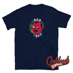 Black - 80S Bad Boy T-Shirt Little Devil Tattoo Navy / S Shirts