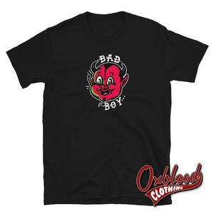 Black - 80S Bad Boy T-Shirt Little Devil Tattoo / S Shirts