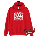 Cargar imagen en el visor de la galería, Boots And Braces Hoodie - Oi! Sweatshirt / Street Punk Jumper Hardcore Sweater Red S
