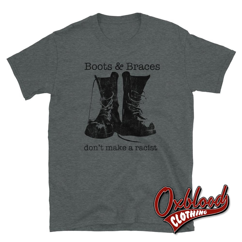 Boots & Braces T-Shirt - Anti-Racist Skinhead Clothing Dark Heather / S Shirts