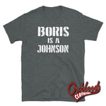 Load image into Gallery viewer, Boris Is A Johnson T-Shirt - Anti-Boris &amp; Anti-Tory T-Shirts Dark Heather / S
