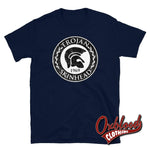 Load image into Gallery viewer, Distressed Trojan Skinhead Helmet T-Shirt - Traditional Clothing Navy / S

