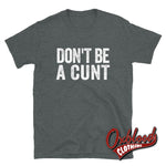 Load image into Gallery viewer, Dont Be A Cunt T-Shirt - Funny Obscene Shirts Dark Heather / S
