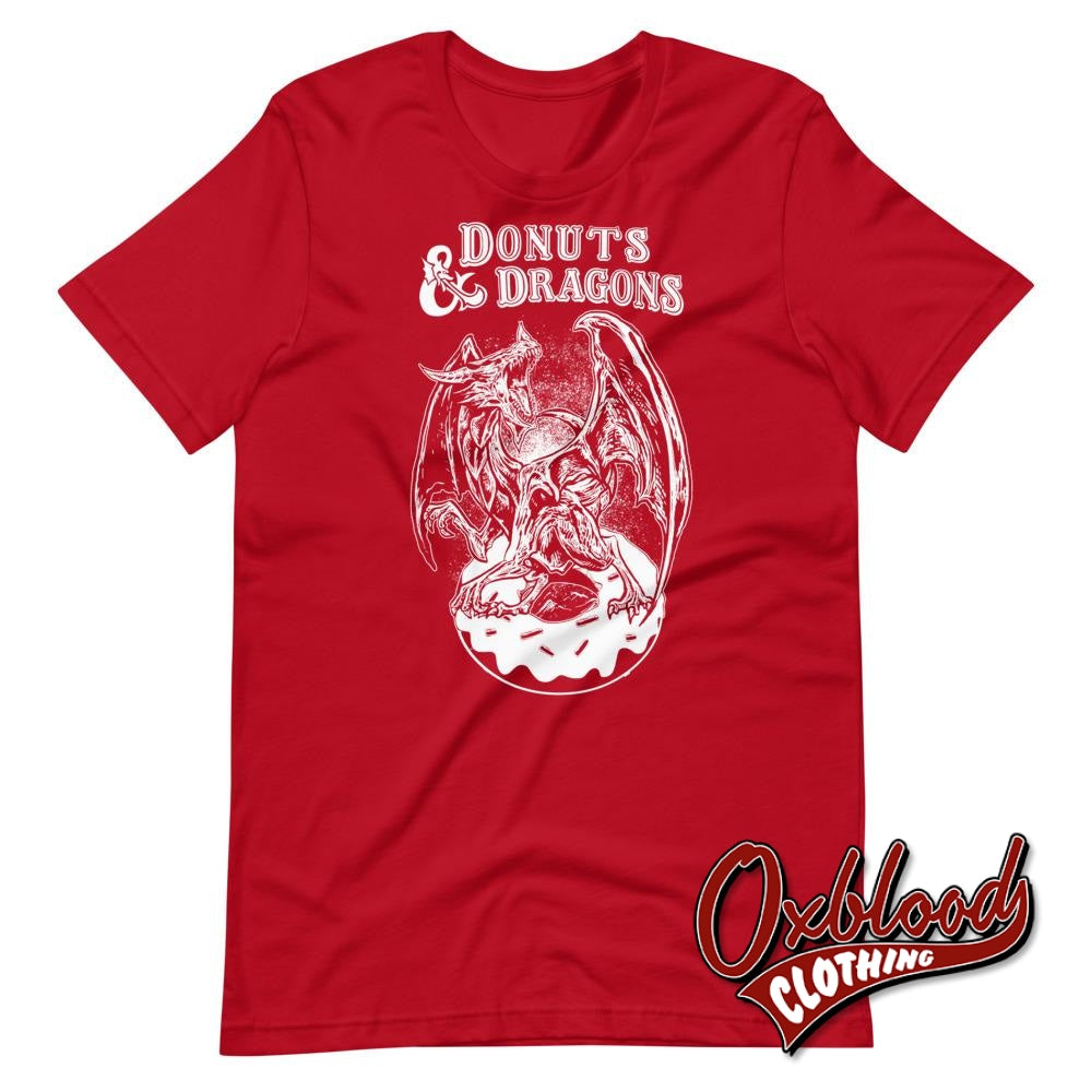 Donuts And Dragons T-Shirt Red / S