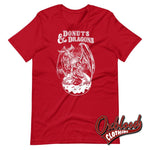 Load image into Gallery viewer, Donuts And Dragons T-Shirt Red / S
