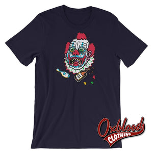 Drunk Clown Halloween Evil Killer Scary Horror Gift Navy / Xs Shirts