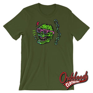 Garage Punk Clothing: Undead Cool Zombie Tee Shirt Olive / S Shirts