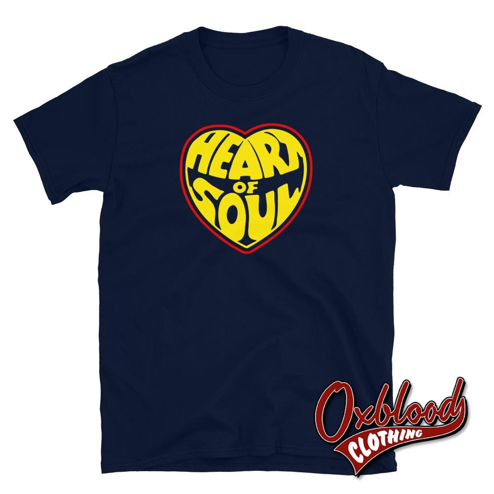 Heart Of Soul T-Shirt - Wigan Casino Scooterist Gift Mod Clothing Navy / S