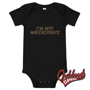 Im Into Watersports - Baby Short Sleeve One Piece Babies Onesie Rude Baby Onesies Black / 3-6M
