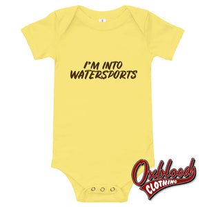 Im Into Watersports - Baby Short Sleeve One Piece Babies Onesie Rude Baby Onesies Yellow / 3-6M
