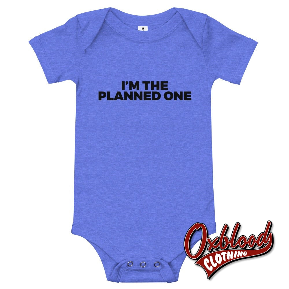 Im The Planned One Baby One Piece - Offensive Onesie Rude Onesies Heather Columbia Blue / 3-6M