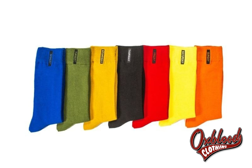 Job Lot Of 7 Solid Colour Socks - Men Cotton Pure Color One For Each Day The Week! Multi / Size