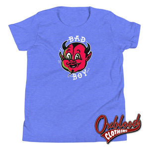 Kids Bad Boy Youth Short Sleeve T-Shirt - Little Devil Heather Columbia Blue / S Youths