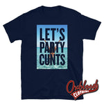 Cargar imagen en el visor de la galería, Lets Party Cunts T-Shirt | Funny Partying Shirt Navy / S
