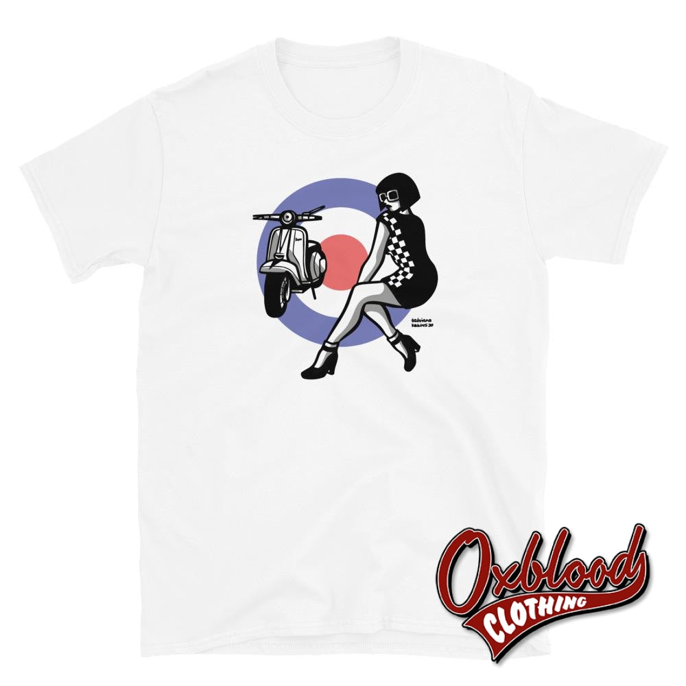 Mod Vespa Scootergirl T-Shirt - Scooter Motorcycle Vintage Bikes White / S Shirts