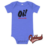 Load image into Gallery viewer, Oi! Show Me A Titty Baby Onesie - Skinhead Clothes Heather Columbia Blue / 3-6M
