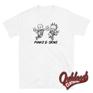 Punks And Skins United Tee - Misstake Tattoo Skinhead Clothing & Punk Rock Clothes White / S