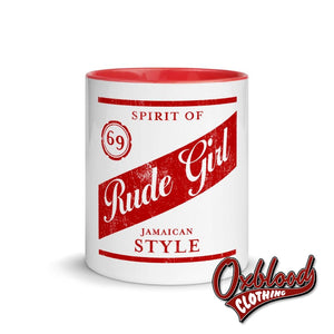 Rude Girl Red Stripe Spirit Of 69 Mug With Color Inside Matching Reggae Cups For Couples Mugs