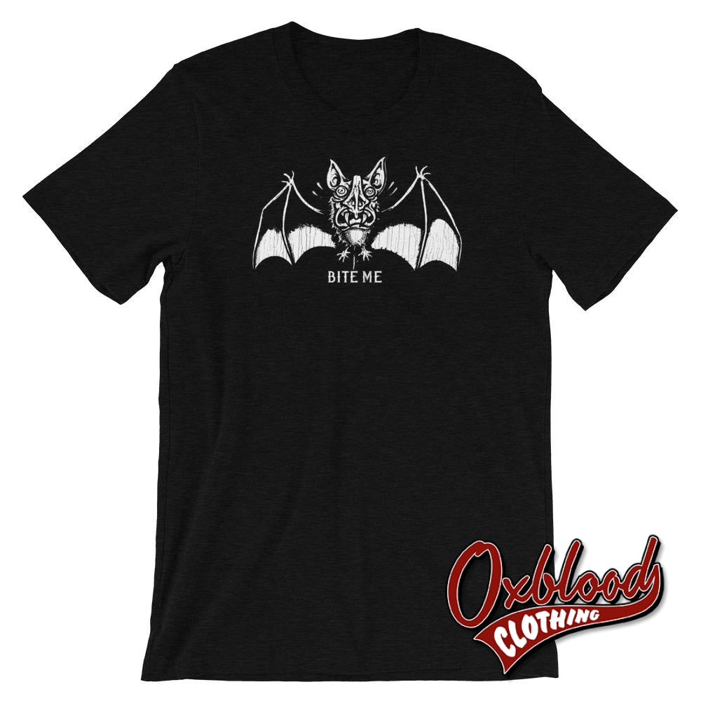 Sexy Vampire Bats Classic Horror Fangs Dracula Bite Me T-Shirt Black Heather / Xs Shirts