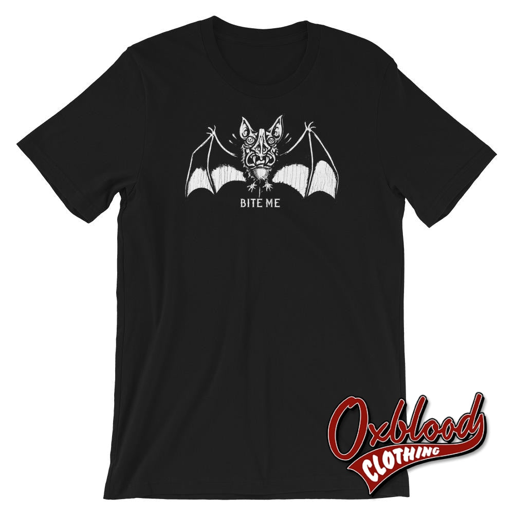 Sexy Vampire Bats Classic Horror Fangs Dracula Bite Me T-Shirt Black / Xs Shirts