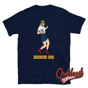 Skinhead Girl Unisex T-Shirt - Skanking Apparel Navy / S Shirts