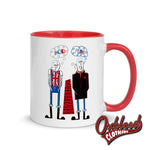 Load image into Gallery viewer, Punk Mod Cup - Skinheads United Mug With Color Inside By Scribble Twigs Red
