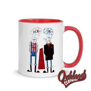 Punk Mod Cup - Skinheads United Mug With Color Inside By Scribble Twigs Red