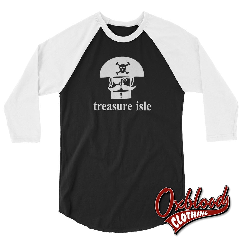 Treasure Isle Records 3/4 Sleeve Raglan Shirt - Reggae/ska Record Label Duke Reid Trojan Xs