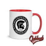 Load image into Gallery viewer, Trojan Skinhead Mug With Color Inside Red
