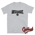 Load image into Gallery viewer, White Anti-Facist T-Shirt - Three Arrows Logo Sport Grey / S Shirts
