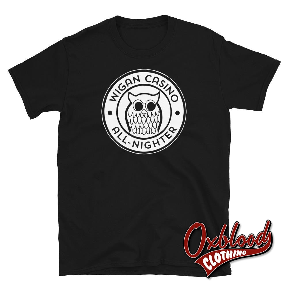 Wigan Casino All-Nighter T-Shirt - Northern Soul Clothing Black / S Shirts