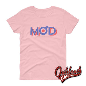 Womens Mods Arrow Raf Bullseye Target T-Shirt - 60S Clothing Light Pink / S