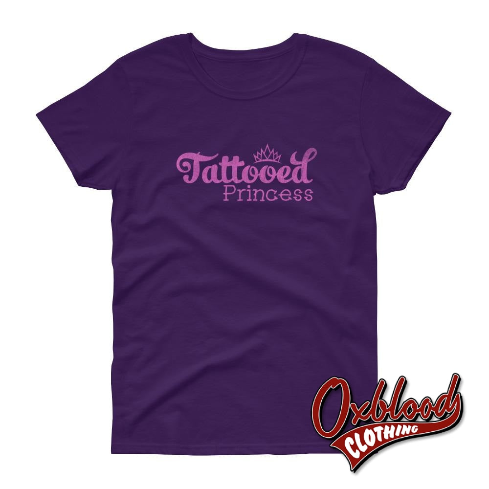 Womens Tattooed Princess T-Shirt - Employed Low-Life Purple / S