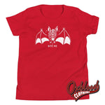 Lade das Bild in den Galerie-Viewer, Youth Bite Me Vampire Bat Short Sleeve T-Shirt Red / S Shirts
